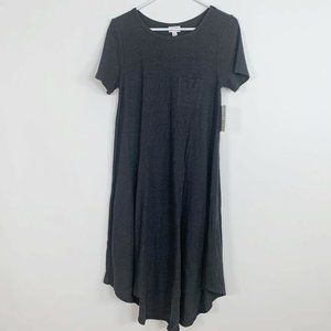 LuLaRoe Carly XS Women Dress Ribbed Gray Hi-Lo XSm